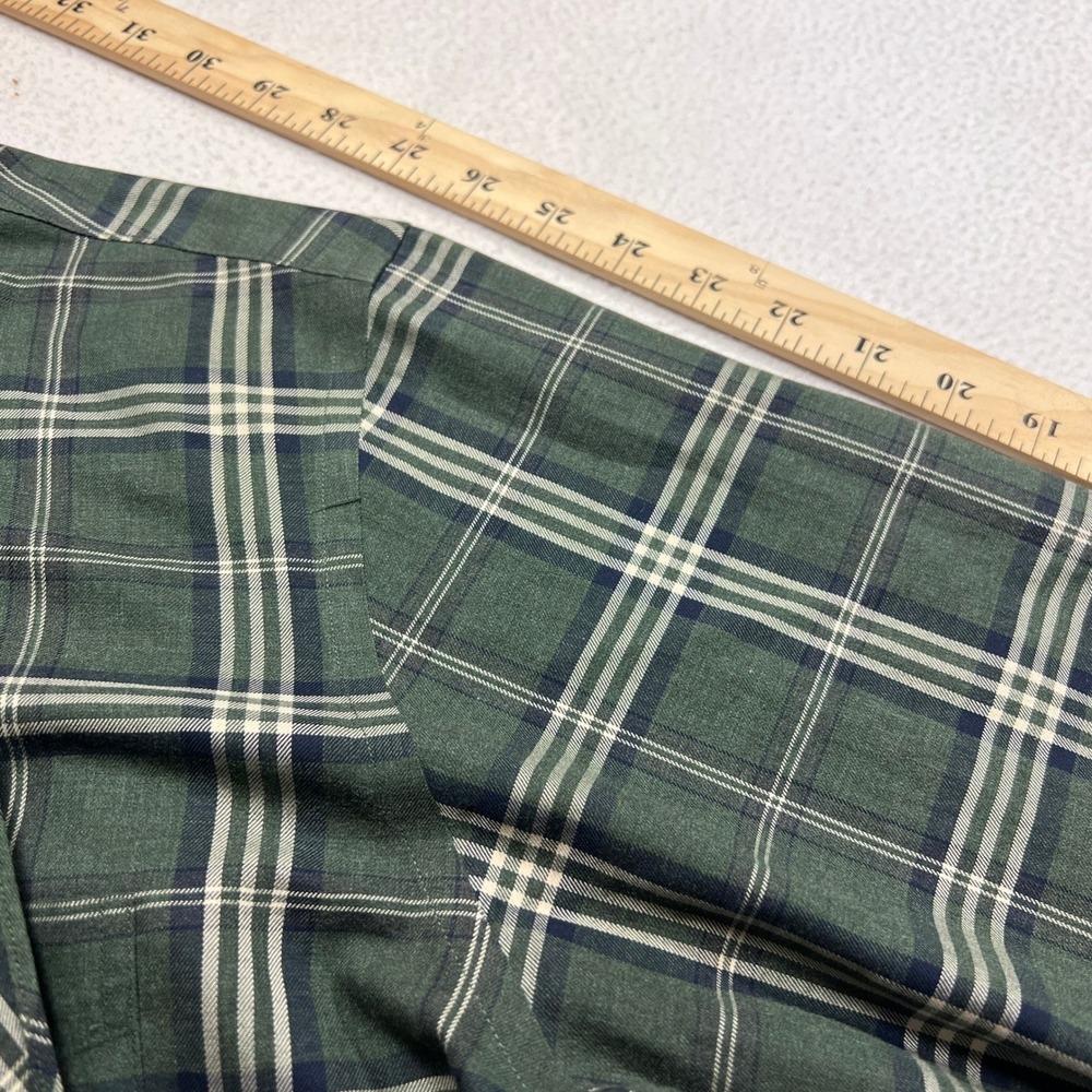 Brooks Brothers Regent Shirt Mens L Button Up Green Plaid Non Iron Supima Cotton - Picture 6 of 8